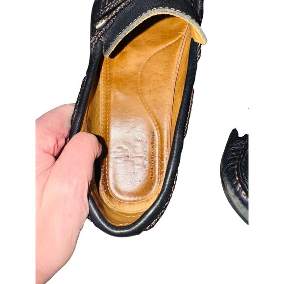 Marc Joseph New York Navy Leather Loafers Mens 12 Slip-On Driving Shoes Preppy